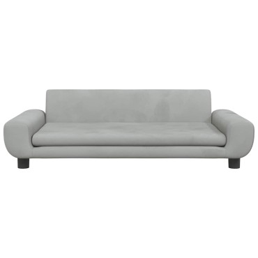 vidaXL Καναπές Παιδικός Ανοιχτό Γκρι 100x54x33cm από Βελούδο 1 τεμ.