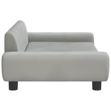 vidaXL Καναπές Παιδικός Ανοιχτό Γκρι 100x54x33cm από Βελούδο 1 τεμ.