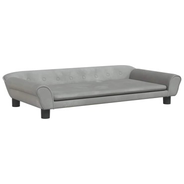 vidaXL Καναπές Παιδικός Ανοιχτό Γκρι 100x50x26cm από Βελούδο 1 τεμ.