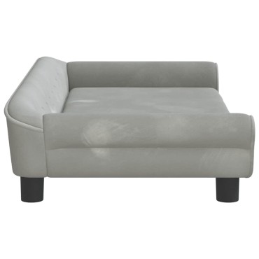 vidaXL Καναπές Παιδικός Ανοιχτό Γκρι 100x50x26cm από Βελούδο 1 τεμ.