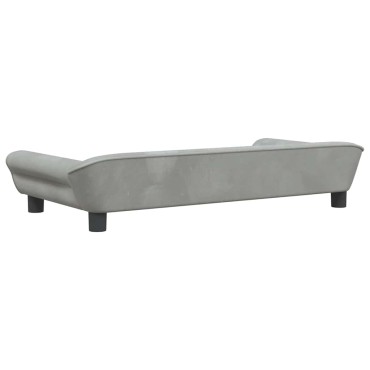 vidaXL Καναπές Παιδικός Ανοιχτό Γκρι 100x50x26cm από Βελούδο 1 τεμ.
