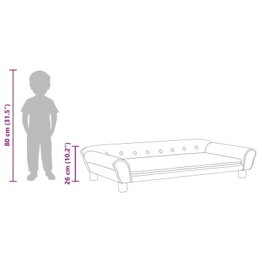 vidaXL Καναπές Παιδικός Ανοιχτό Γκρι 100x50x26cm από Βελούδο 1 τεμ.