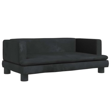 vidaXL Καναπές Παιδικός Μαύρο 80x45x30cm από Βελούδο 1 τεμ.