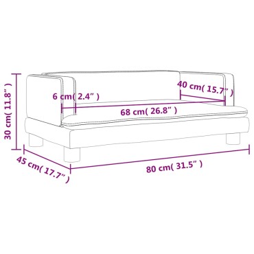 vidaXL Καναπές Παιδικός Μαύρο 80x45x30cm από Βελούδο 1 τεμ.
