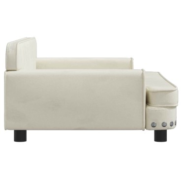 vidaXL Καναπές Παιδικός Κρεμ 90x53x30cm από Βελούδο 1 τεμ.