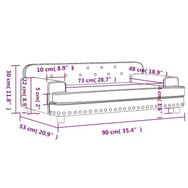 vidaXL Καναπές Παιδικός Κρεμ 90x53x30cm από Βελούδο 1 τεμ.