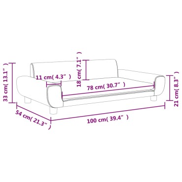 vidaXL Καναπές Παιδικός Ροζ 100x54x33cm από Βελούδο 1 τεμ.