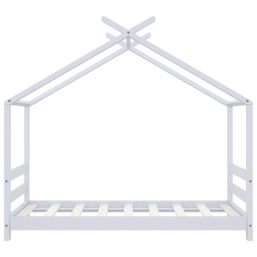 vidaXL Πλαίσιο Κρεβατιού Παιδικό Λευκό 70x140cm Μασίφ Ξύλο Πεύκου 1 τεμ. - Μονό