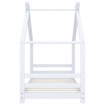 vidaXL Πλαίσιο Κρεβατιού Παιδικό Λευκό 80x160cm Μασίφ Ξύλο Πεύκου 1 τεμ. - Μονό
