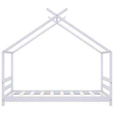 vidaXL Πλαίσιο Κρεβατιού Παιδικό Λευκό 80x160cm Μασίφ Ξύλο Πεύκου 1 τεμ. - Μονό
