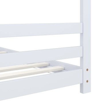 vidaXL Πλαίσιο Κρεβατιού Παιδικό Λευκό 80x160cm Μασίφ Ξύλο Πεύκου 1 τεμ. - Μονό