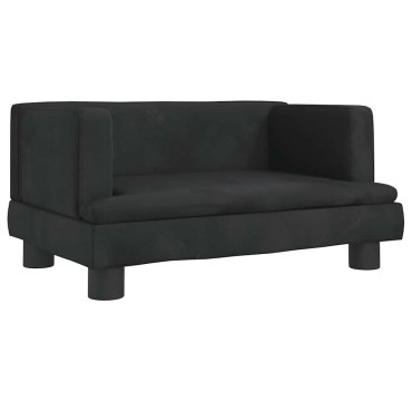 vidaXL Καναπές Παιδικός Μαύρος 60x40x30cm από Βελούδο 1 τεμ.