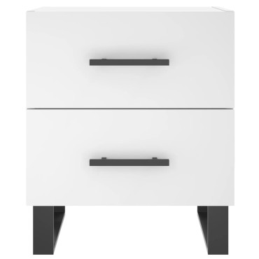 vidaXL Κομοδίνα 2 τεμ. Λευκά 40x35x47,5cm από Επεξεργασμένο Ξύλο