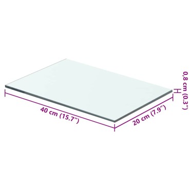 vidaXL Ράφια Πάνελ 2 τεμ. Διάφανα 40x20cm Γυάλινα