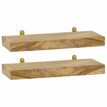 vidaXL Ράφια Τοίχου 2 τεμ. 40x15x4cm από Μασίφ Ξύλο Teak