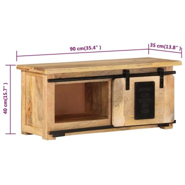 vidaXL Έπιπλο Τηλεόρασης 90x35x40cm από Μασίφ Ξύλο Μάνγκο