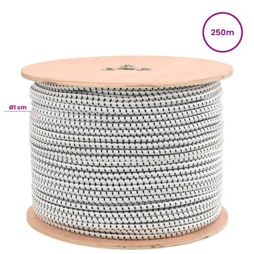 vidaXL Σχοινιά Bungee 10 mm Μαύρο και Λευκό PP και καουτσούκ