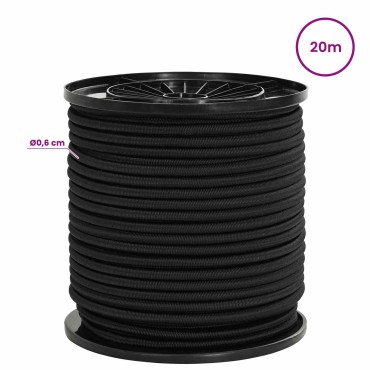vidaXL Σχοινιά Bungee 6 mm Μαύρο PP και καουτσούκ