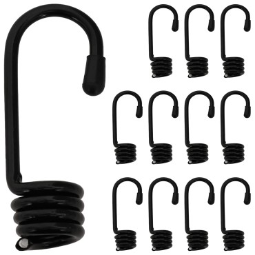vidaXL Άγκιστρα 12 τεμ. Μαύρο 10 mm x 5 cm Ατσάλι