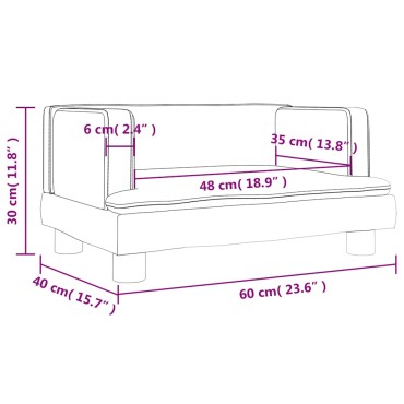 vidaXL Καναπές Παιδικός Καπουτσίνο 60x40x30cm από Συνθ. Δέρμα 1 τεμ.