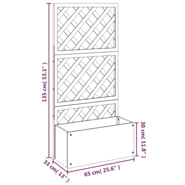vidaXL Καφασωτά με Γλάστρα Καφέ 2 τεμ. 65 x 33x 135 εκ. από WPC