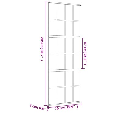 vidaXL Συρόμενη Πόρτα Χρυσή 76 x 205 εκ. από Γυαλί ESG και Αλουμίνιο
