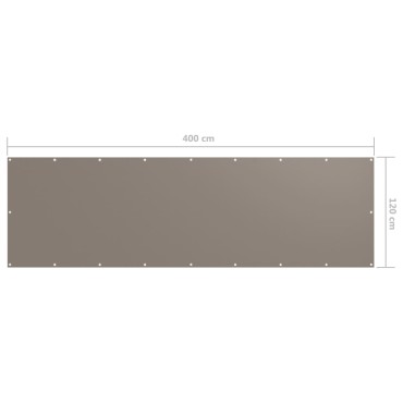 vidaXL Διαχωριστικό Βεράντας Taupe 120 x 400 εκ. Ύφασμα Oxford