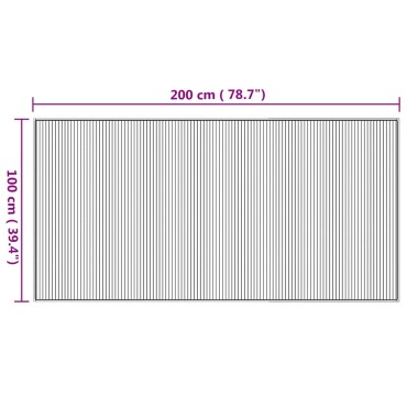 vidaXL Χαλί Ορθογώνιο Φυσικό 100x200cm Μπαμπού
