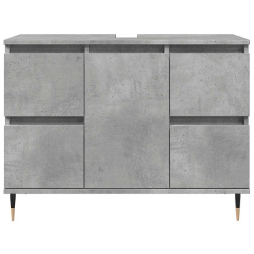 vidaXL Ντουλάπι Μπάνιου Γκρι Σκυροδέματος 80x33x60cm Επεξ. Ξύλο
