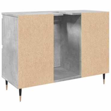 vidaXL Ντουλάπι Μπάνιου Γκρι Σκυροδέματος 80x33x60cm Επεξ. Ξύλο