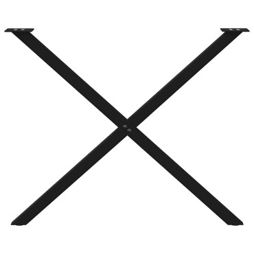 vidaXL Πόδια Τραπεζαρίας σε Σχήμα Χ, 2 τεμ. Μαύρα 90x(72-73)cm Ατσάλι