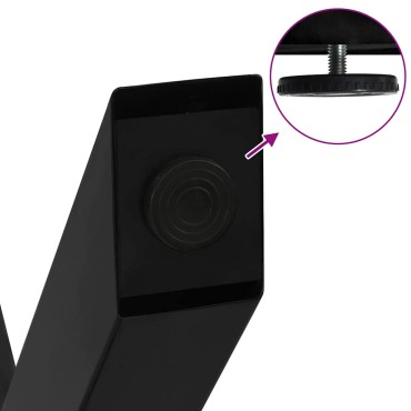 vidaXL Πόδια Τραπεζαρίας σε Σχήμα Χ, 2 τεμ. Μαύρα 90x(72-73)cm Ατσάλι