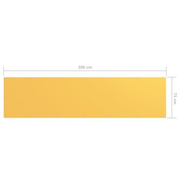 vidaXL Διαχωριστικό Βεράντας Κίτρινο 75 x 300 εκ. Ύφασμα Oxford