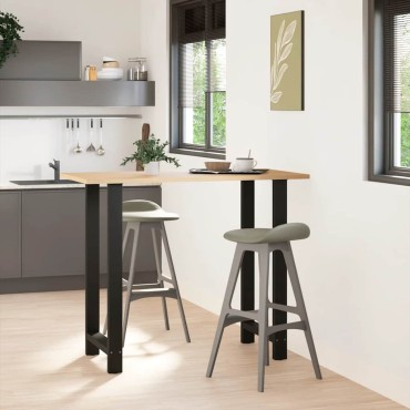 vidaXL Πόδια Τραπεζιού Μπαρ 2 τεμ. Μαύρα 60x (110-111)cm Ατσάλι