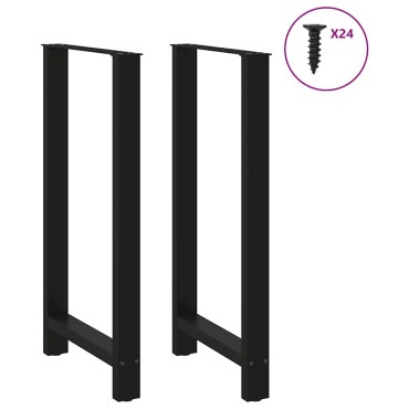 vidaXL Πόδια Τραπεζιού Μπαρ 2 τεμ. Μαύρα 60x (110-111)cm Ατσάλι