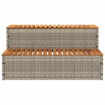 vidaXL Βήμα υδρομασάζ Αν. Γκρι 100x50x50,5 εκ. Συνθετικό Ρατάν/Ακακίας