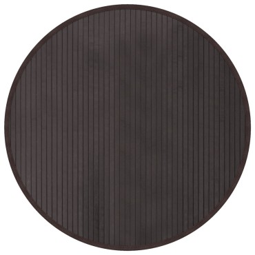 vidaXL Χαλί Στρογγυλό Σκούρο Καφέ από Μπαμπού 80x80cm