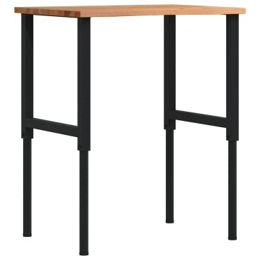 vidaXL Πάγκος Εργασίας Ανοιχτό Καφέ 80x60x(71,5-98) cm Μασίφ Ξύλο Δρυς