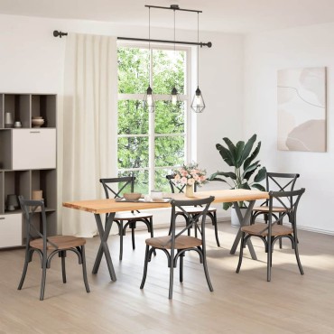 vidaXL Πόδια Τραπεζαρίας σε Σχήμα Χ, 2 τεμ. Ανθρακί 57x(72-73)cm Ατσάλι