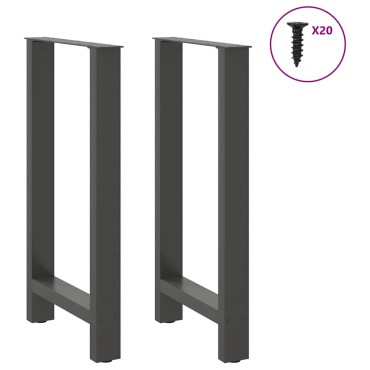 vidaXL Πόδια Τραπεζιού Μπαρ 2 τεμ. Ανθρακί 40x(90-91)cm Ατσάλι