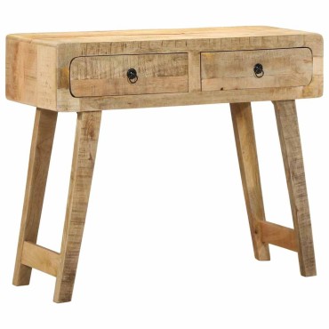 vidaXL Τραπέζι κονσόλας 90x32x75cm από μασίφ ξύλο Rough Mango 1 τεμ.
