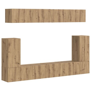 vidaXL Σετ επίπλου τηλεόρασης 5 τμχ. Artisan Oak Επεξεργασμένο Ξύλο