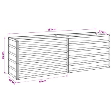 vidaXL Υψωμένο Κρεβάτι Κήπου Ανθρακί 160 x 40 x 55 εκ.