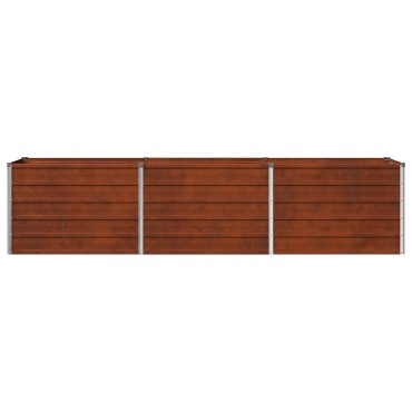 vidaXL Υψωμένο Κρεβάτι Κήπου Σκ rusty 240 x 40 x 55 εκ. κοντόν
