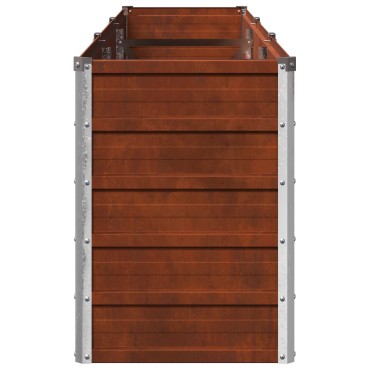 vidaXL Υψωμένο Κρεβάτι Κήπου Σκ rusty 240 x 40 x 55 εκ. κοντόν