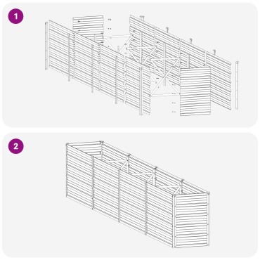 vidaXL Υψωμένο Κρεβάτι Κήπου Ανθρακί 320 x 40 x 55 εκ.