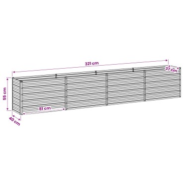 vidaXL Υψωμένο Κρεβάτι Κήπου Ανθρακί 320 x 40 x 55 εκ.