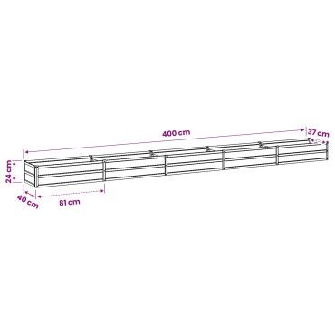 vidaXL Υψωμένο Κρεβάτι Κήπου Ελεφαντόδοντο 400 x 40 x 24 εκ.