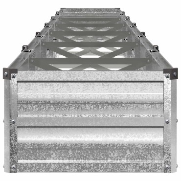 vidaXL Υψωμένο Κρεβάτι Κήπου Ασημί 600 x 40 x 24 εκ. γαλβανισμένο