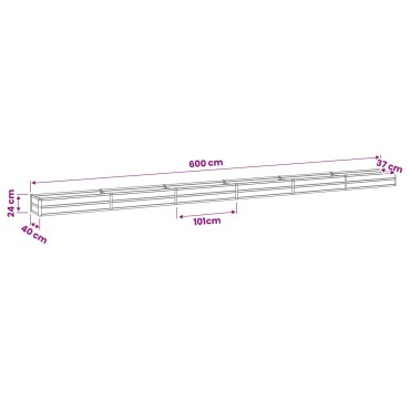 vidaXL Υψωμένο Κρεβάτι Κήπου Ελεφαντόδοντο 600 x 40 x 24 εκ.